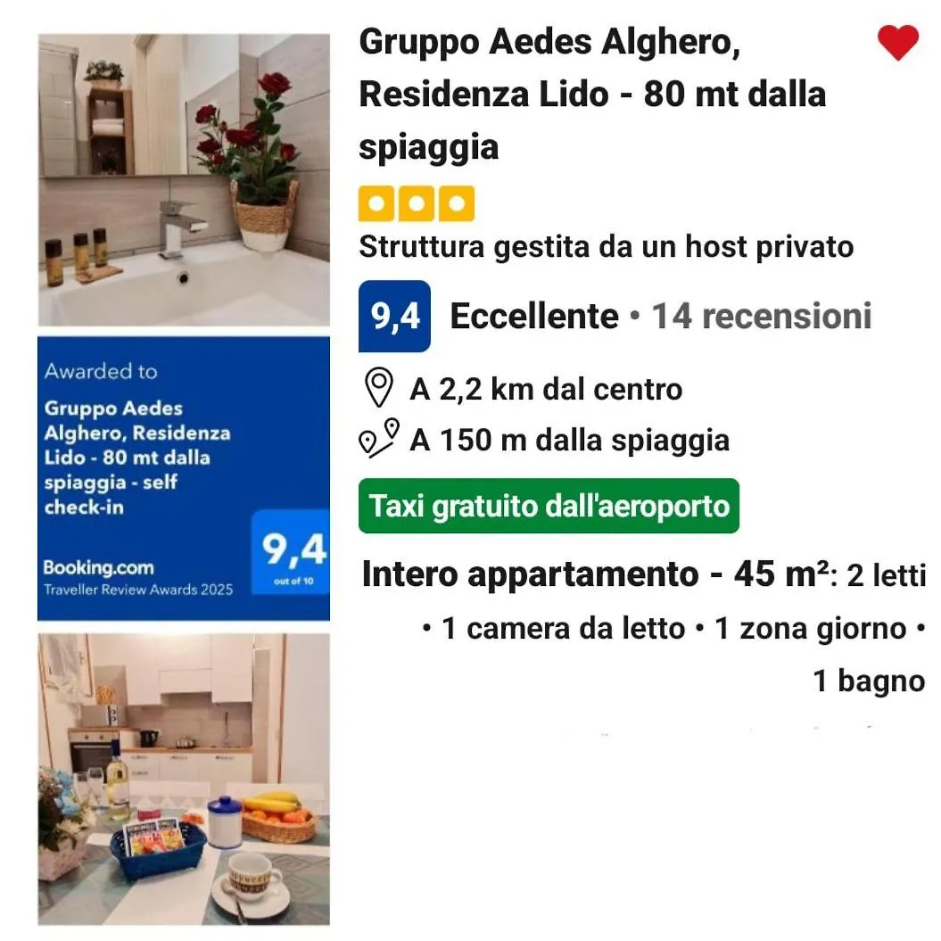 Gruppo Aedes Alghero, Residenza Lido - 80 Mt Dalla Spiaggia Italy